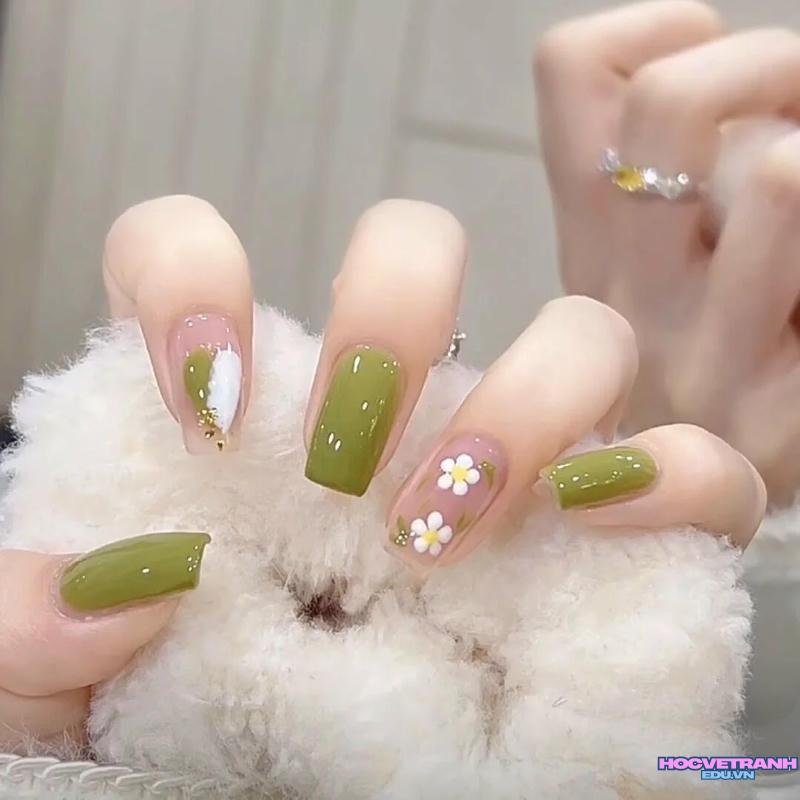 Tải ảnh nail màu xanh lá mới nhất
