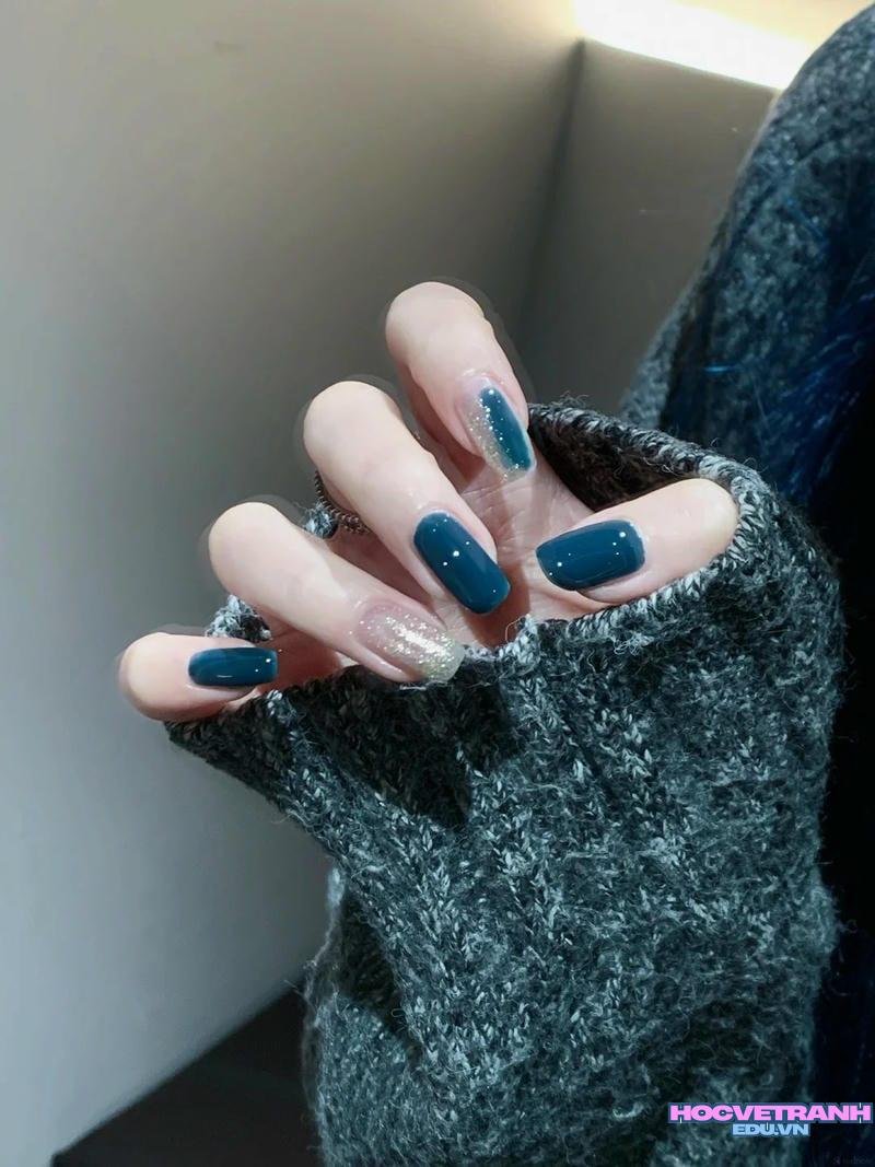 Tải ảnh nail màu xanh ngọc mới nhất