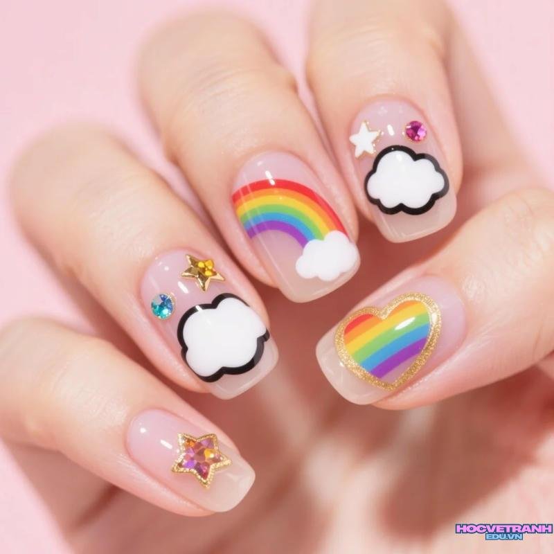 Tải về ảnh nail cầu vồng miễn phí