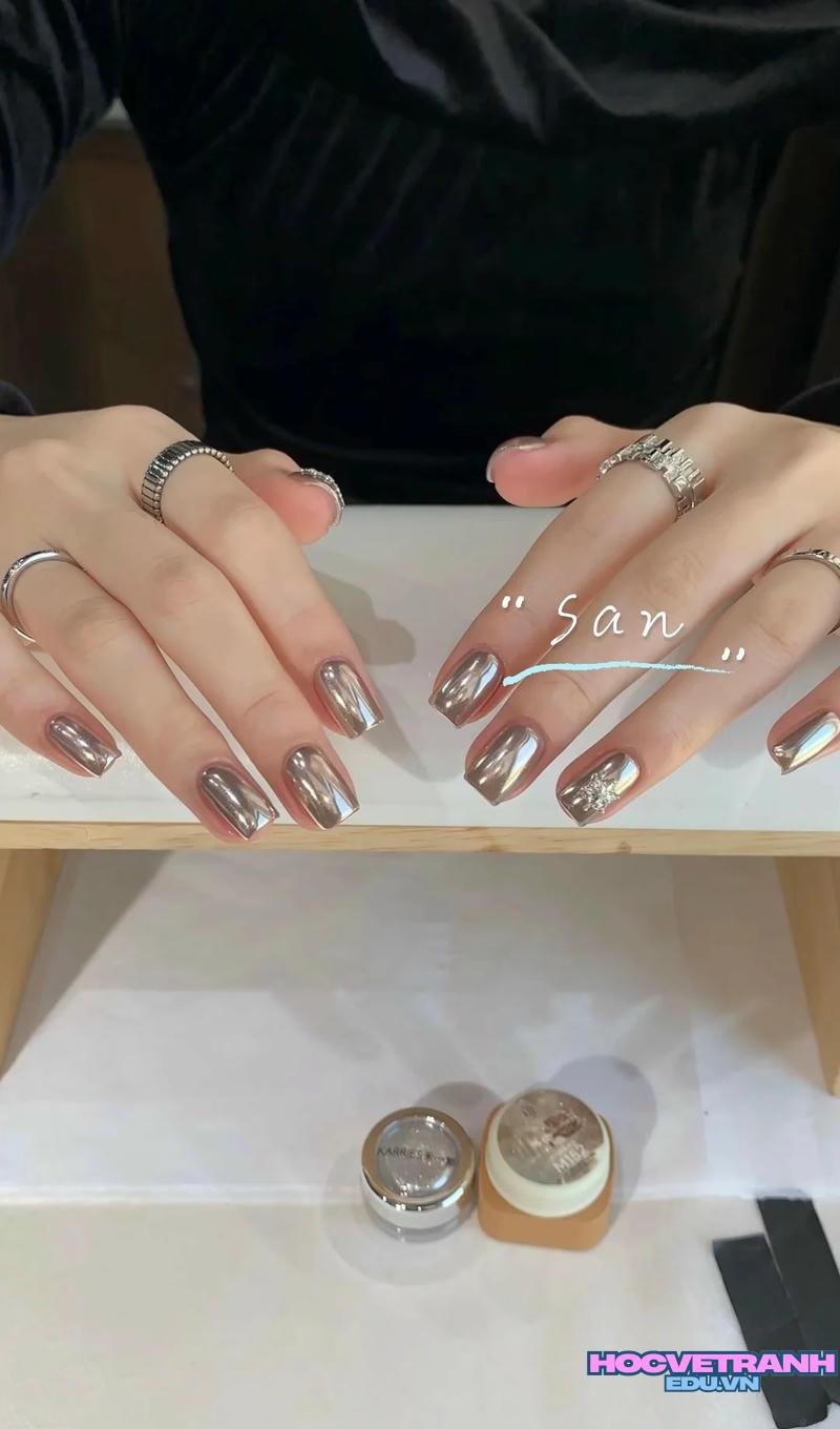 Tải về ảnh nail màu bạc miễn phí