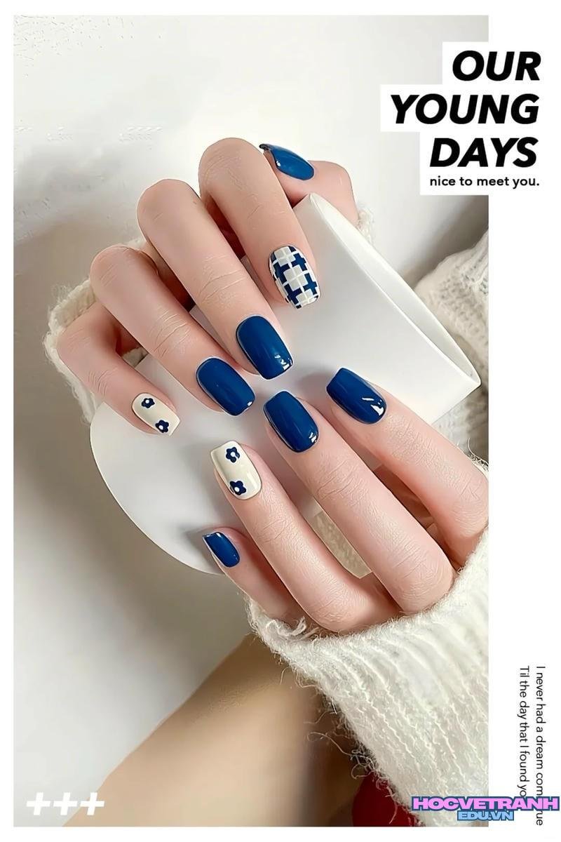 Tải về ảnh nail màu xanh coban miễn phí