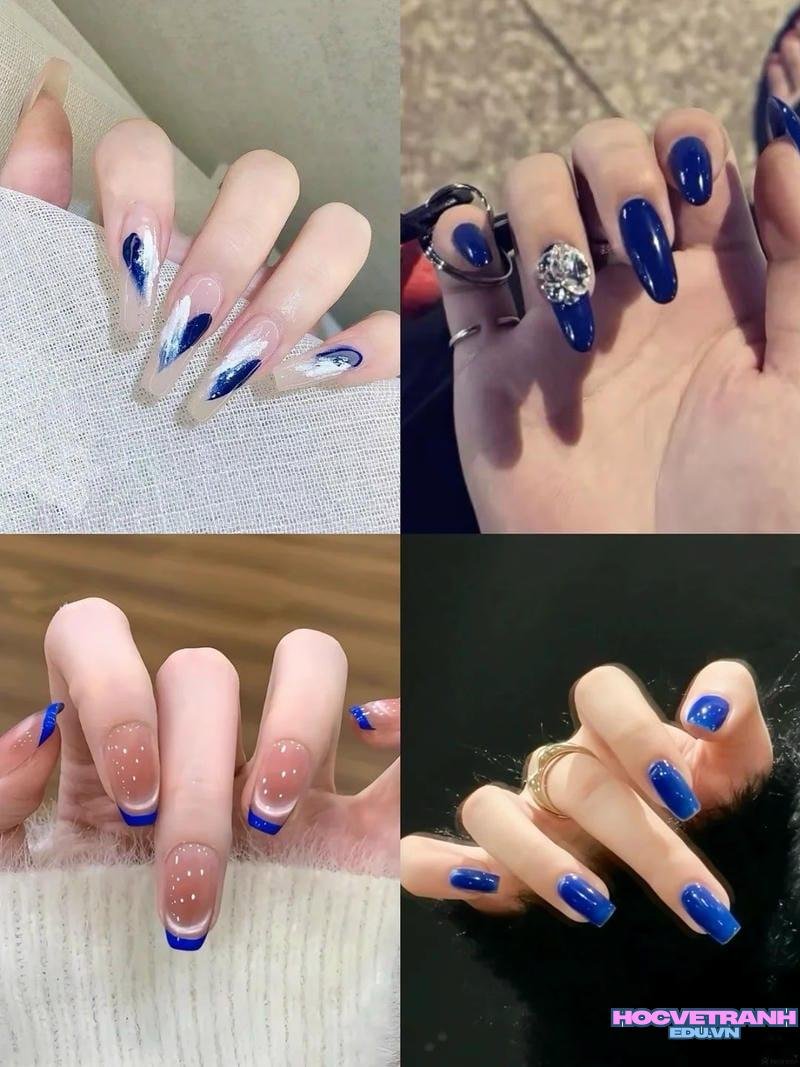 Tải về ảnh nail màu xanh coban mới