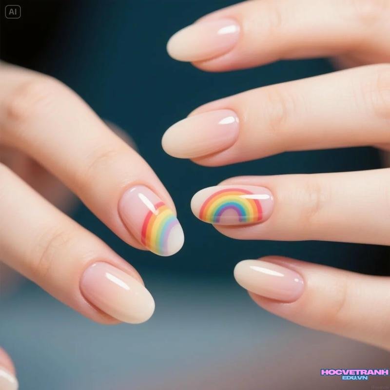 Tổng hợp ảnh nail cầu vồng hot