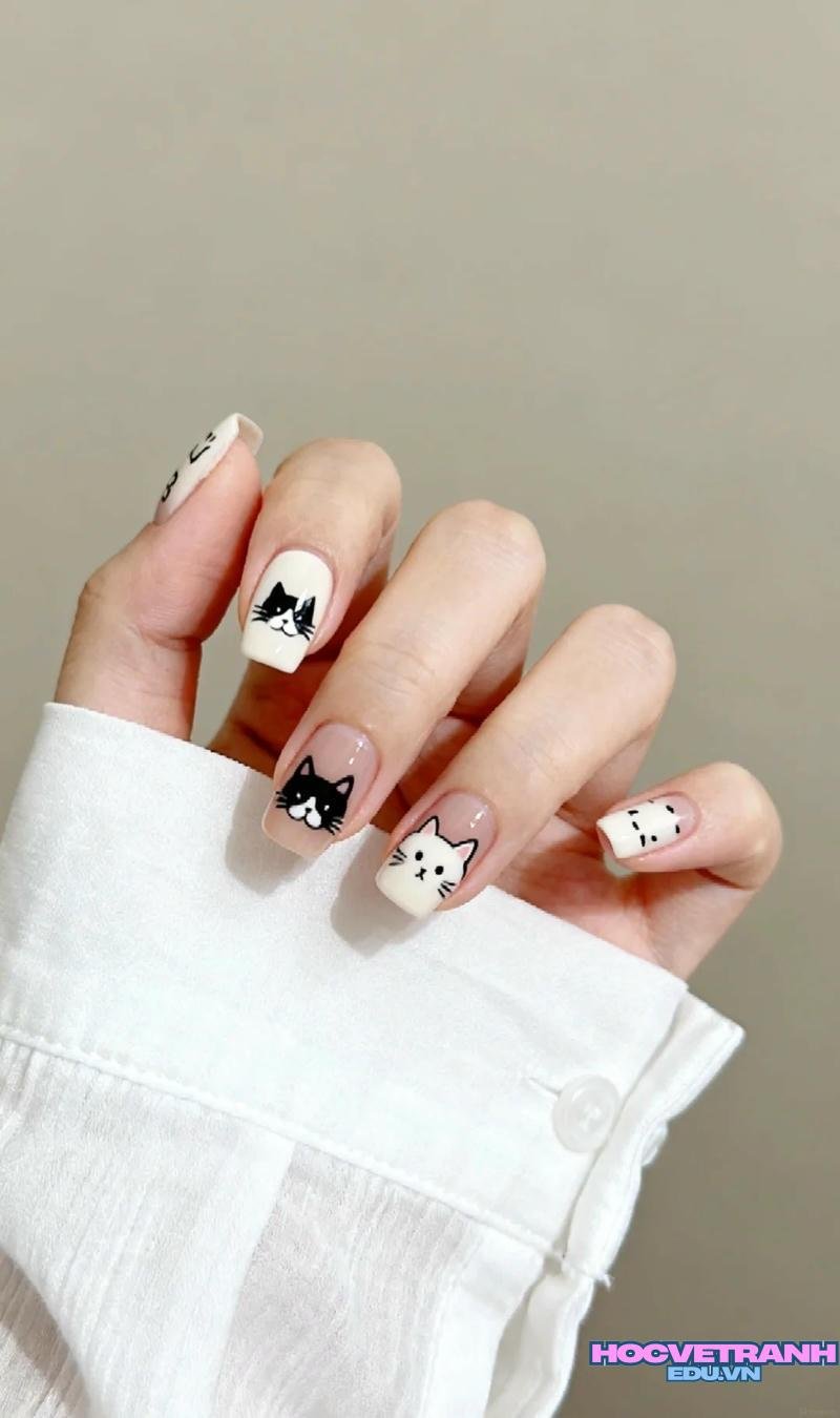Tổng hợp ảnh nail con mèo chất lượng nhất