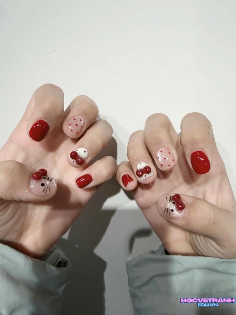 Tổng hợp ảnh nail hello kitty hot