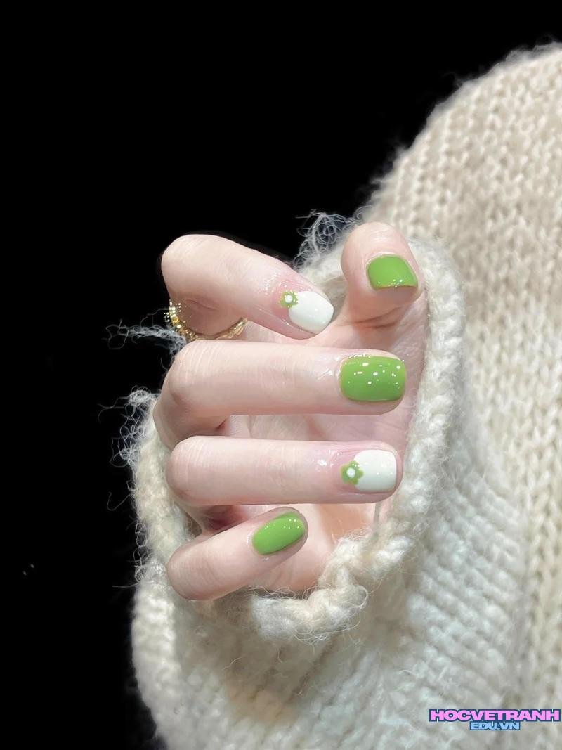 Tổng hợp ảnh nail màu xanh lá hot