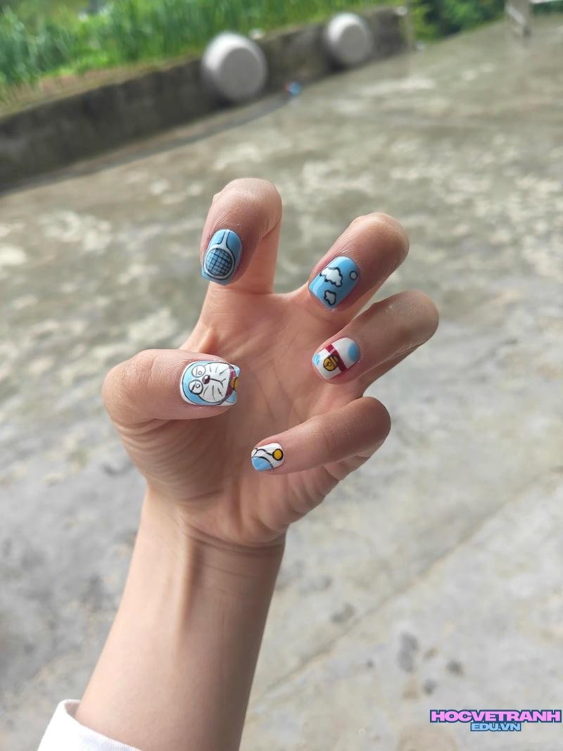 Tổng hợp ảnh nail vẽ doraemon chất lượng nhất
