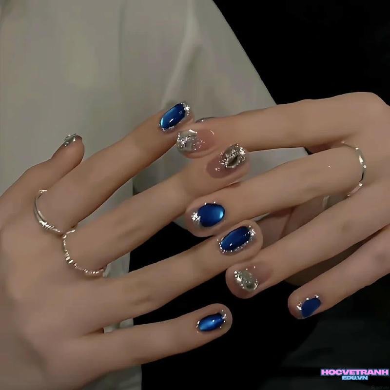 Tuyển chọn ảnh nail màu xanh coban chất lượng nhất