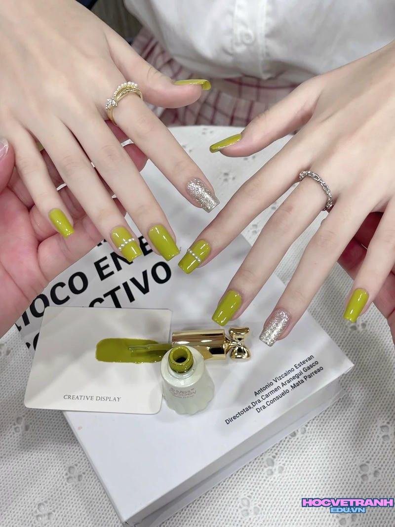Tuyển tập bộ ảnh nail màu xanh bơ trend nhất
