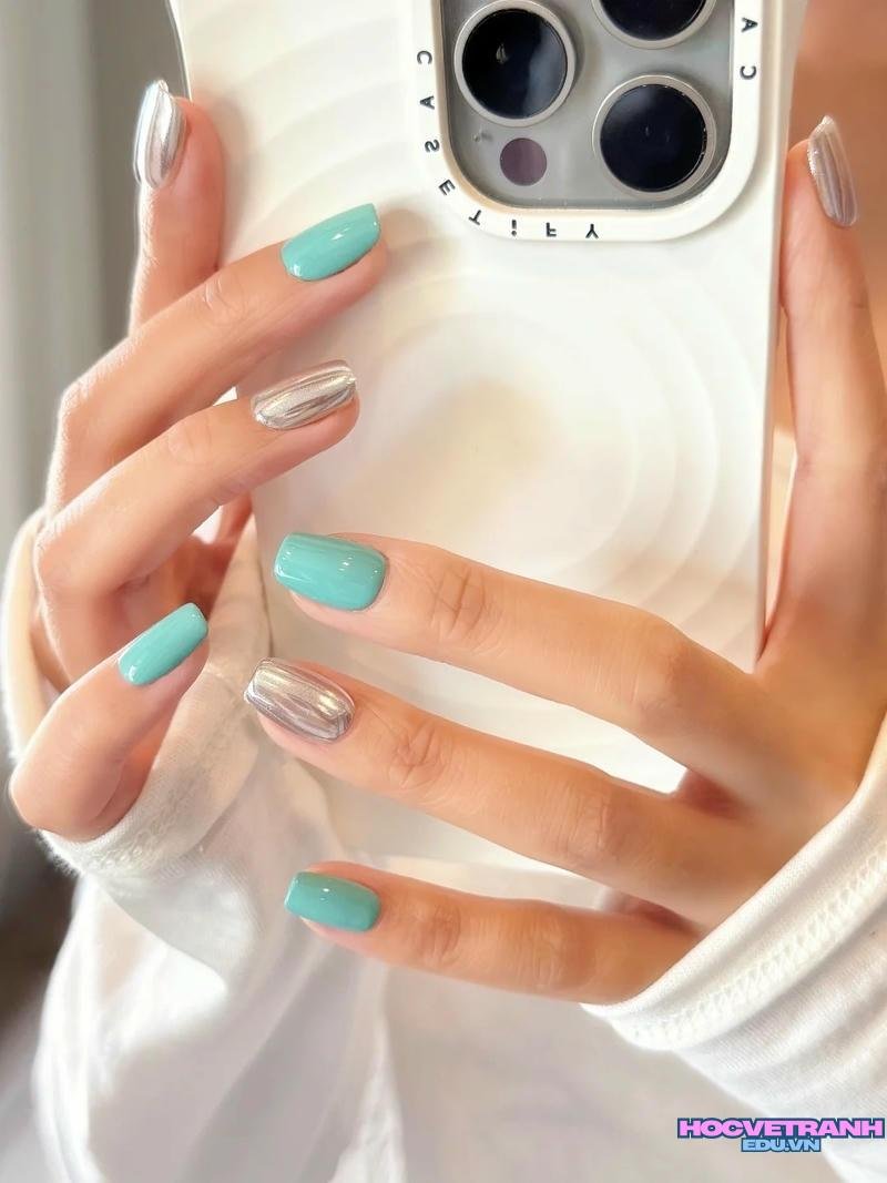Tuyển tập bộ ảnh nail màu xanh ngọc miễn phí