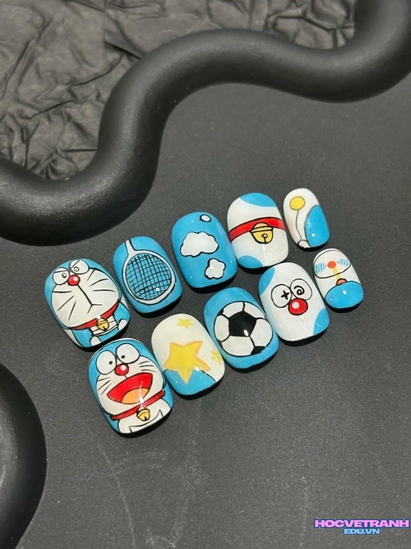 Tuyển tập bộ ảnh nail vẽ doraemon miễn phí