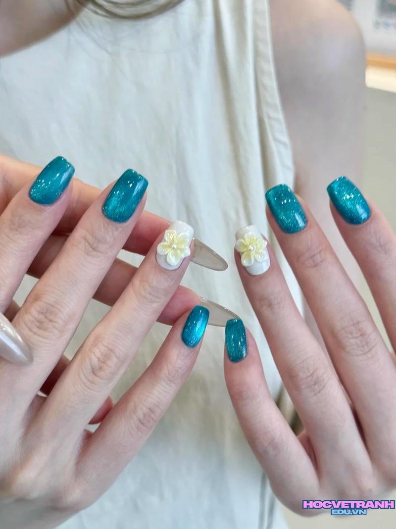 Tuyển tập bộ ảnh nail xanh dương miễn phí