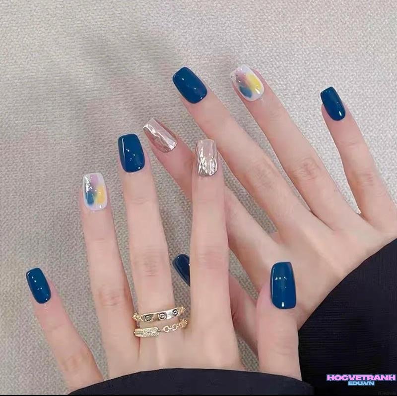 Tuyển tập bộ ảnh nail xanh dương trend nhất