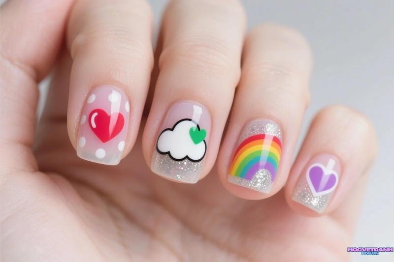 Xem ảnh nail cầu vồng mới nhất