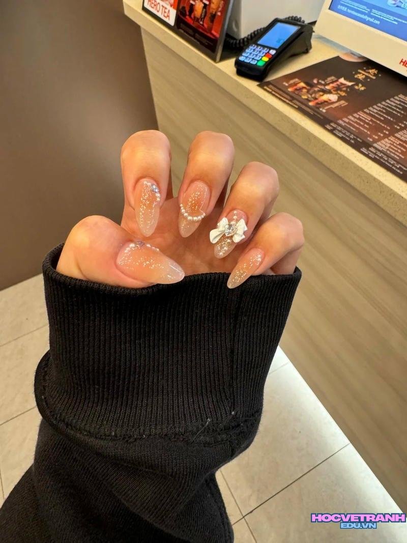 Xem ảnh nail đính nơ đẹp đẹp