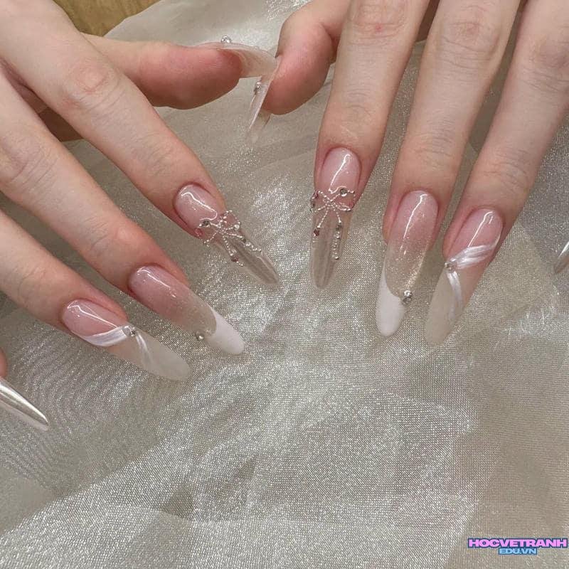 Xem ảnh nail đính nơ đẹp mới nhất