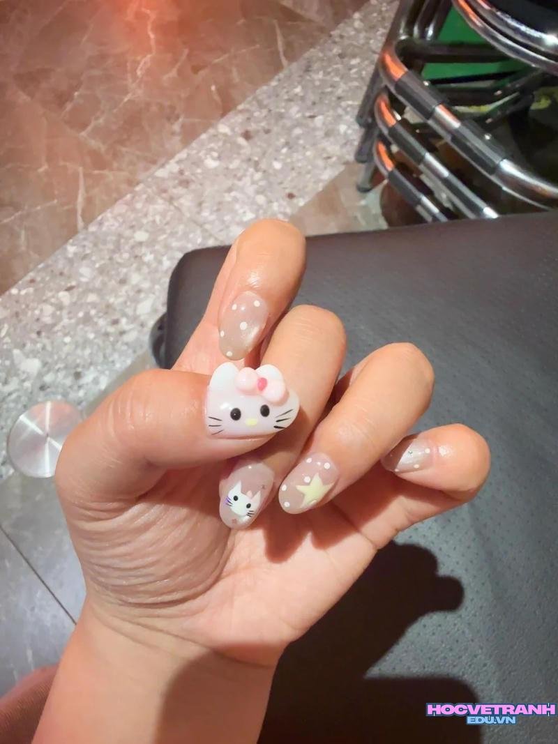 Xem ảnh nail hello kitty mới nhất
