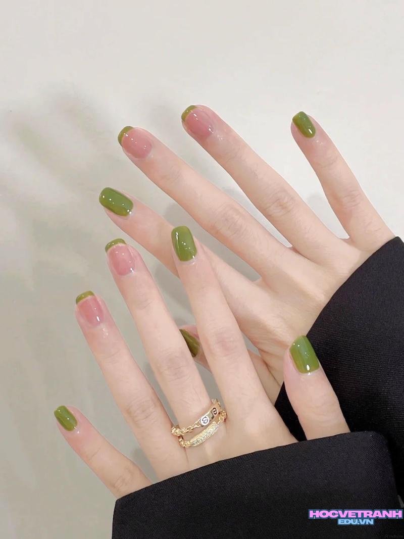 Xem ảnh nail màu xanh bơ đẹp