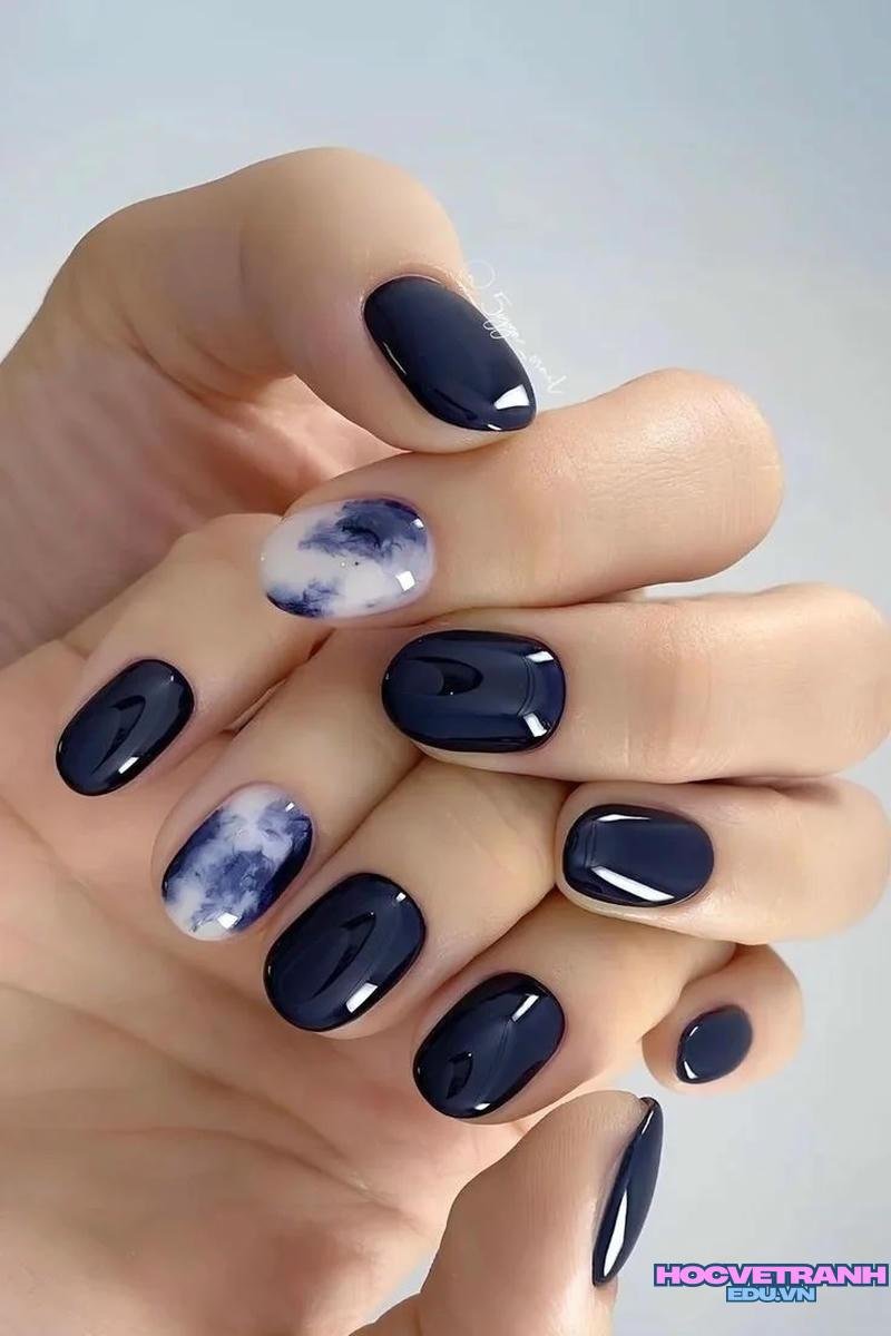 Xem ảnh nail màu xanh coban mới nhất