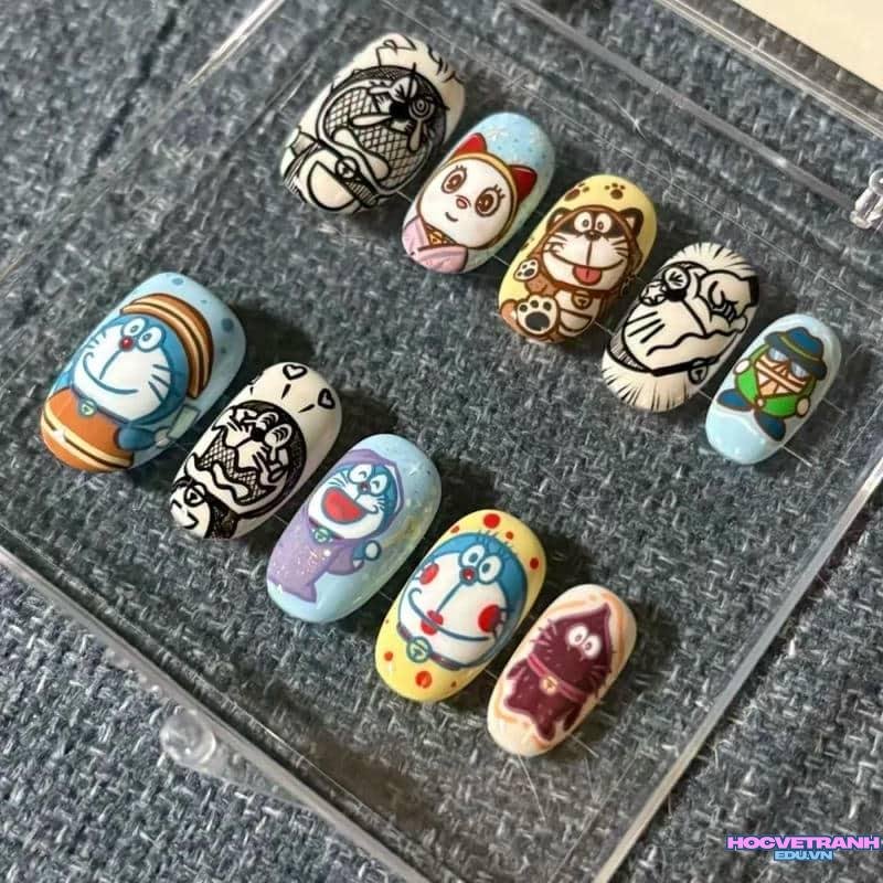Xem ảnh nail vẽ doraemon đẹp nhất