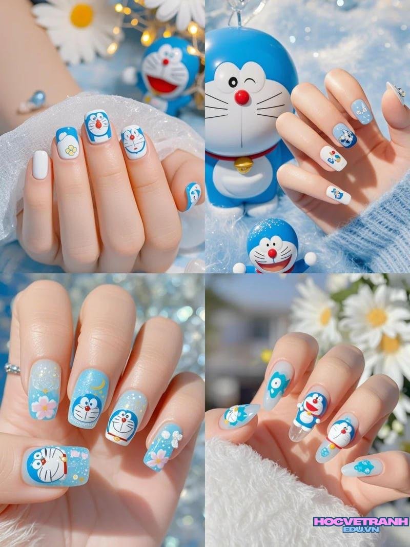 Xem ảnh nail vẽ doraemon đẹp