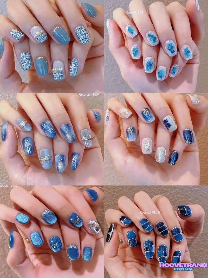 Xem ảnh nail xanh dương đẹp nhất
