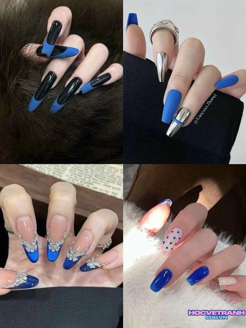 Xem ảnh nail xanh dương mới nhất