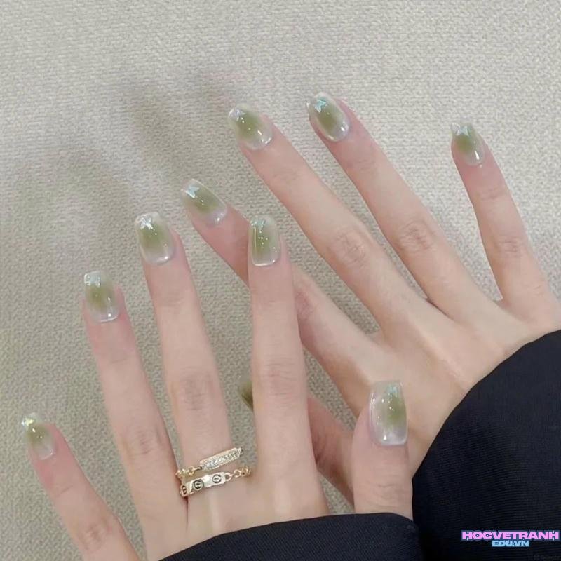 Xem bộ ảnh nail màu xanh lá miễn phí