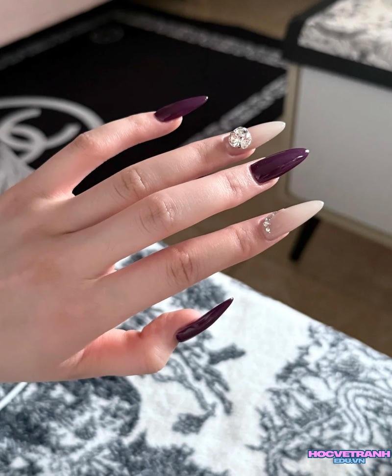 Album ảnh nail màu tím miễn phí