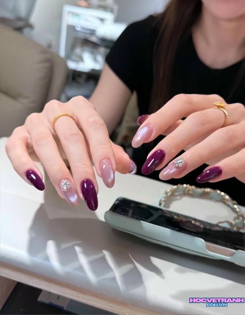 Album ảnh nail màu tím thu hút