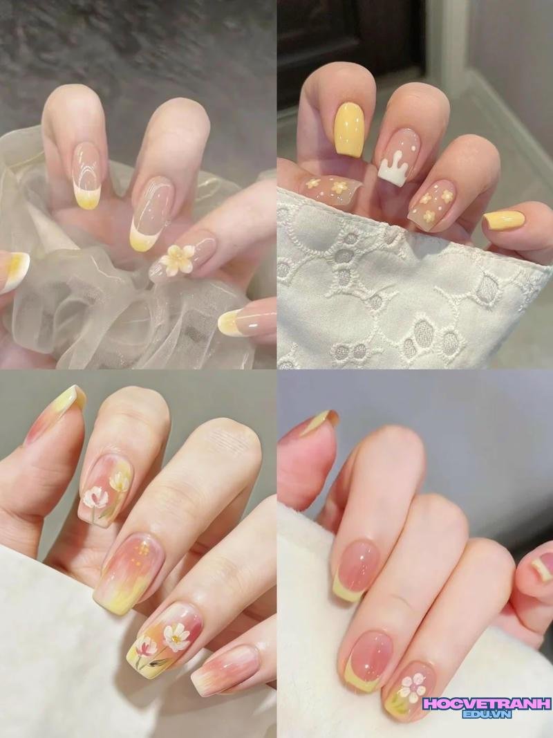 Album ảnh nail màu vàng thu hút