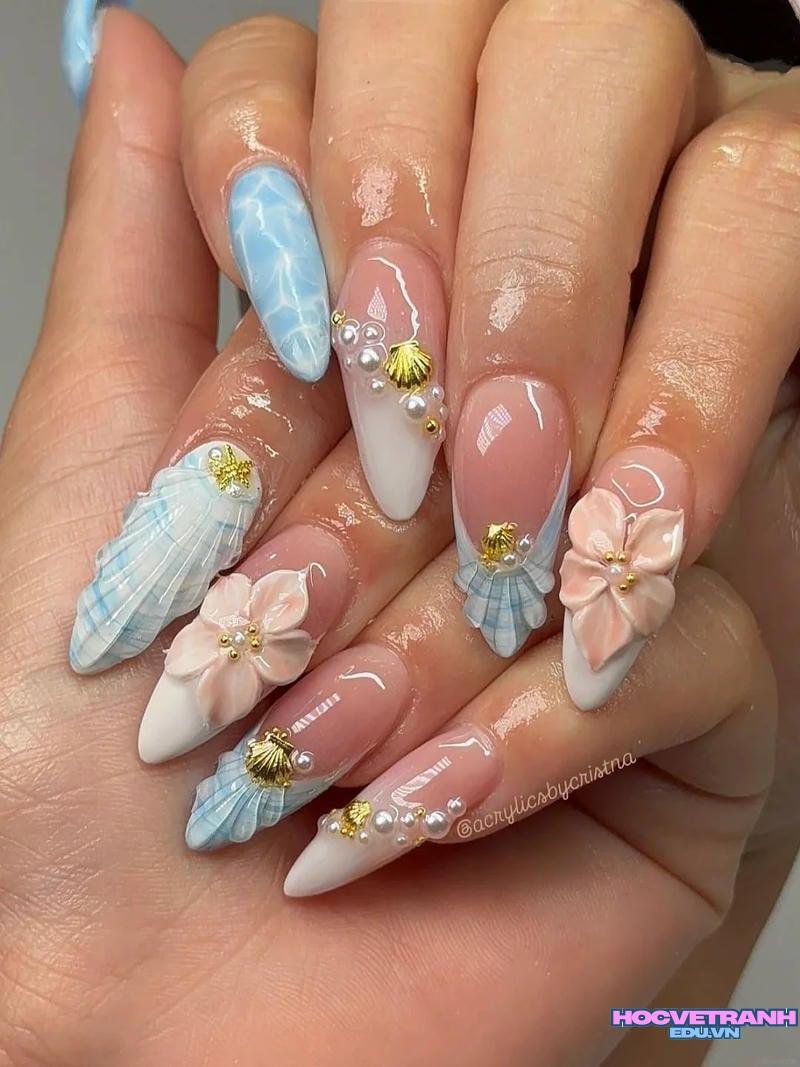 Ảnh ảnh nail vỏ sò cuốn hút