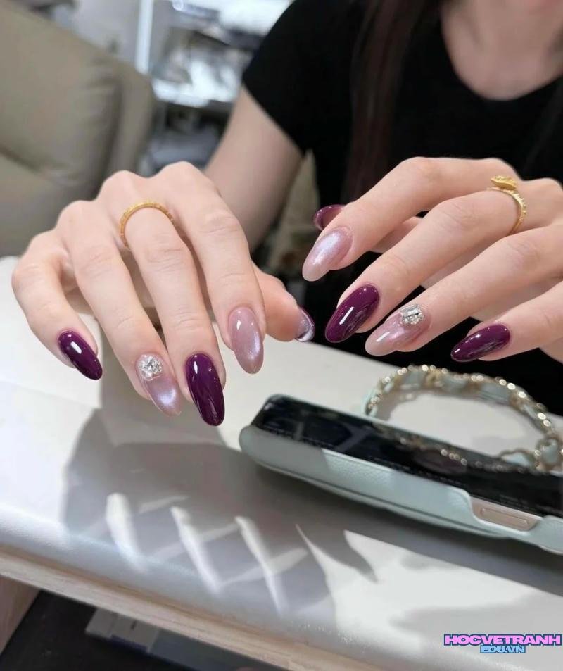 Bộ ảnh nail màu tím mới chất lượng cao