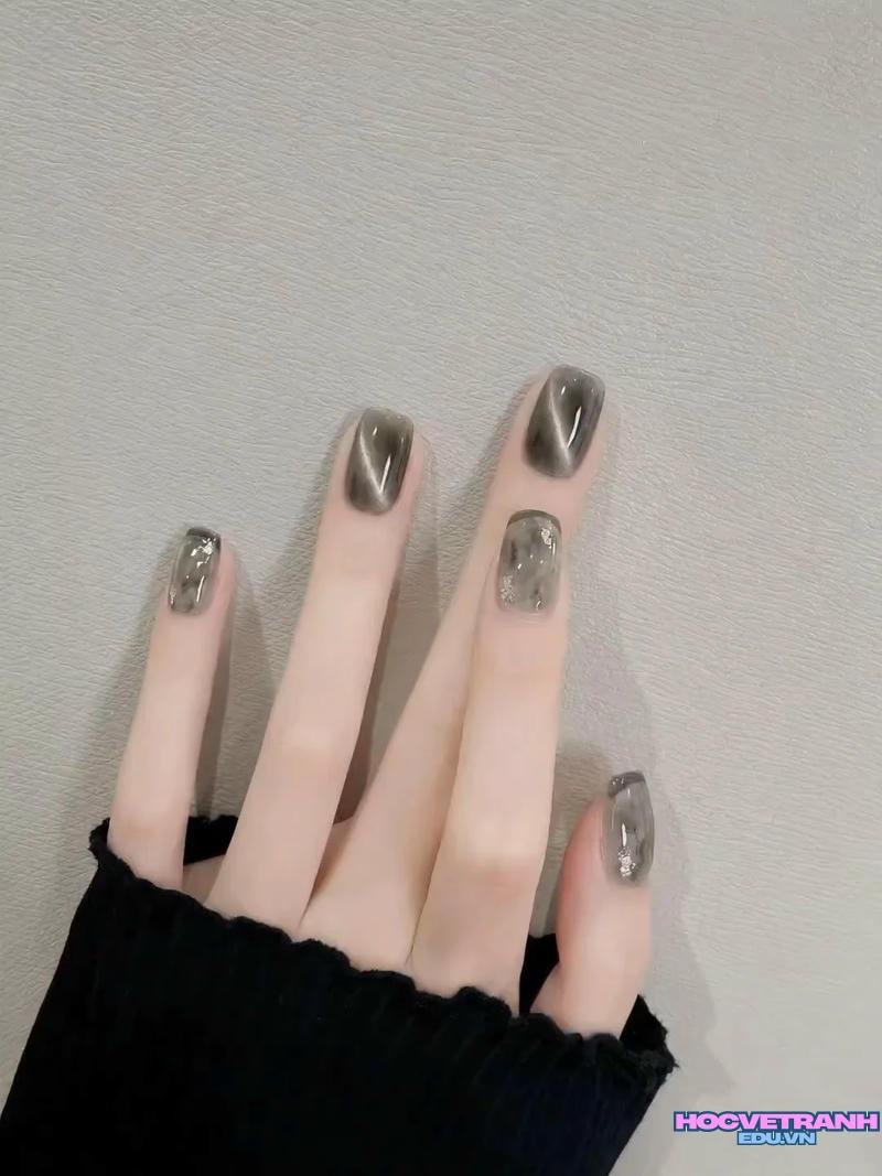 Bộ ảnh nail màu xám mới chất lượng cao