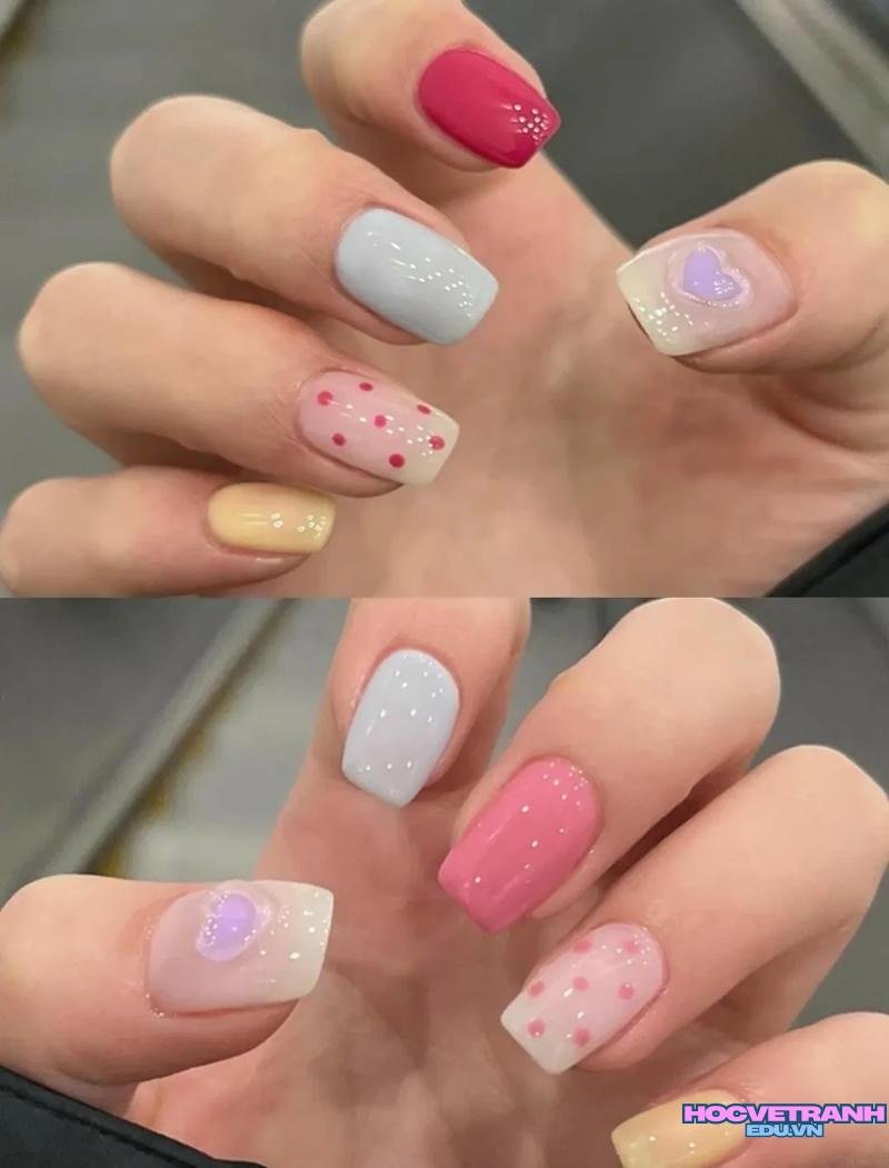 Bộ ảnh nail pastel độc đáo