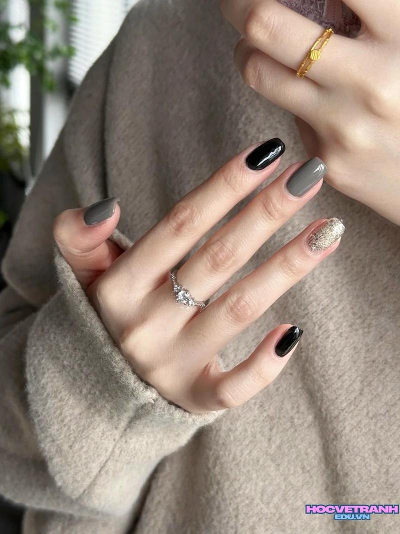 Bộ sưu tập ảnh nail màu xám cực đẹp