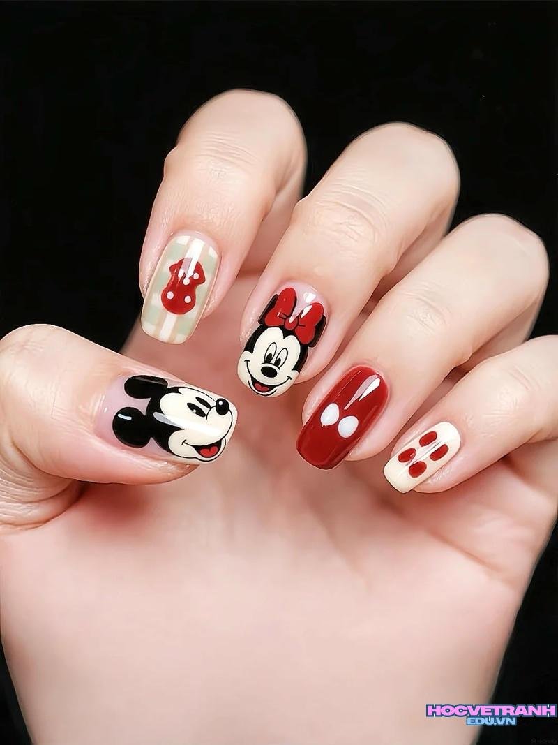 Khám phá ảnh nail chuột mickey đẹp