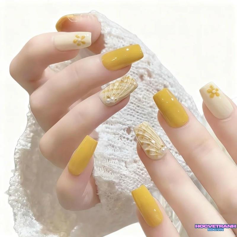 Khám phá ảnh nail màu vàng đẹp nhất