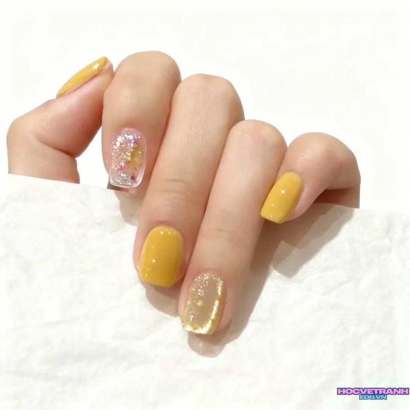 Khám phá ảnh nail màu vàng độc đáo