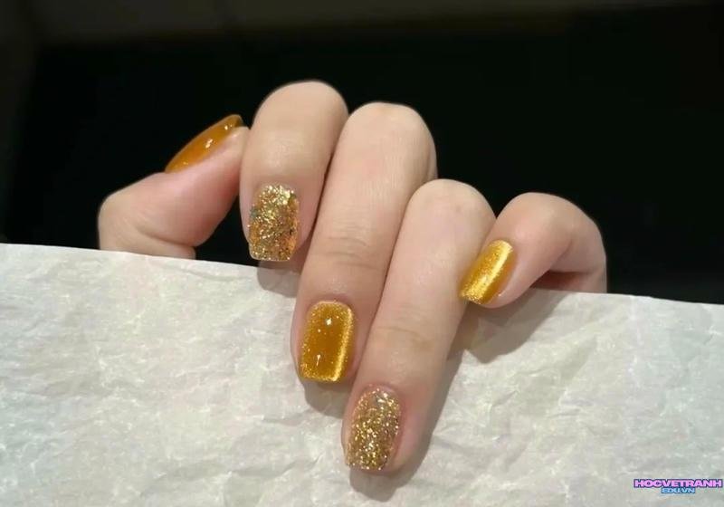 Khám phá ảnh nail màu vàng sắc nét