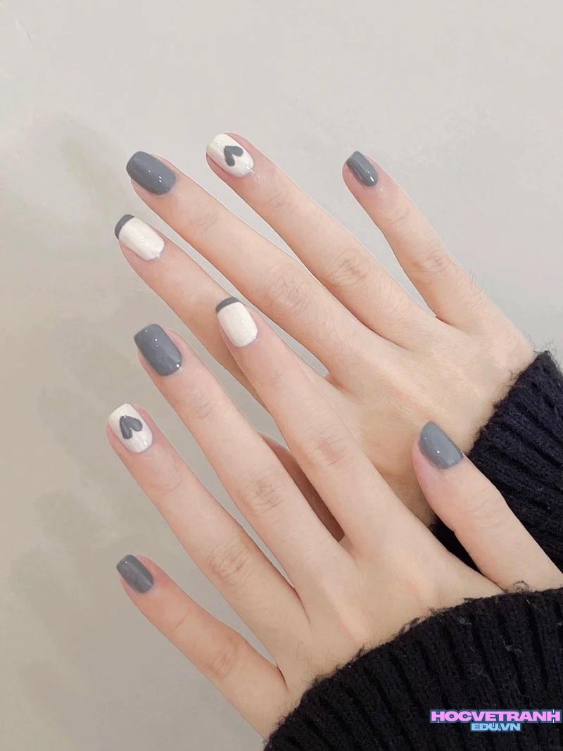 Khám phá ảnh nail màu xám đẹp
