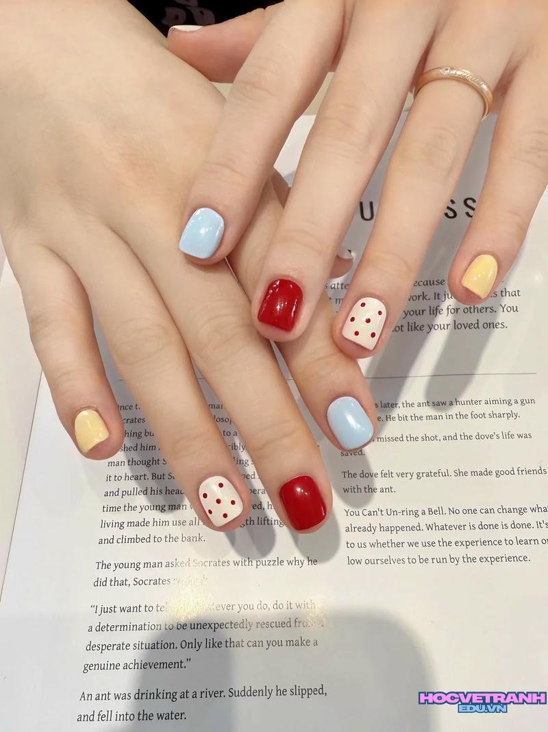 Khám phá ảnh nail nhiều màu đẹp