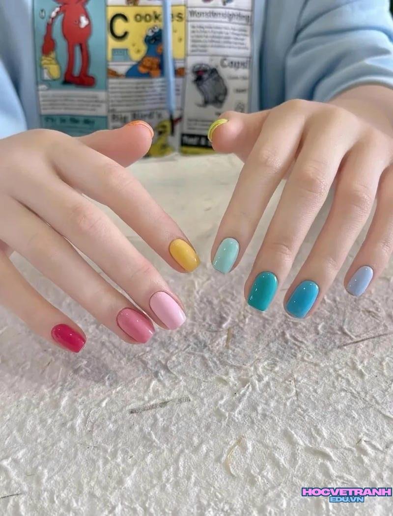 Khám phá ảnh nail nhiều màu độc đáo