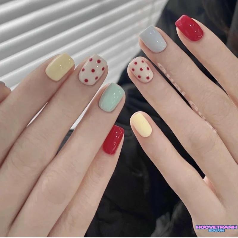 Khám phá ảnh nail nhiều màu sắc nét