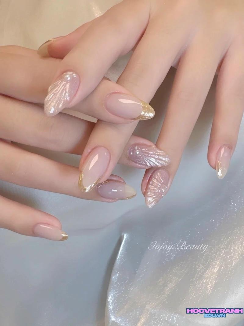 Khám phá ảnh nail vỏ sò cuốn hút