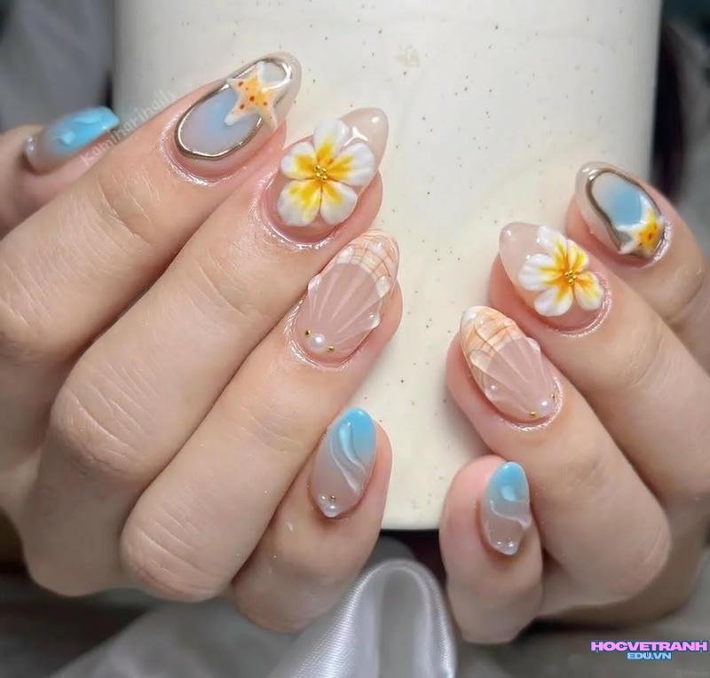 Khám phá ảnh nail vỏ sò thu hút