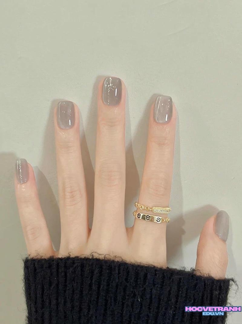 Ngắm ảnh nail màu xám mới