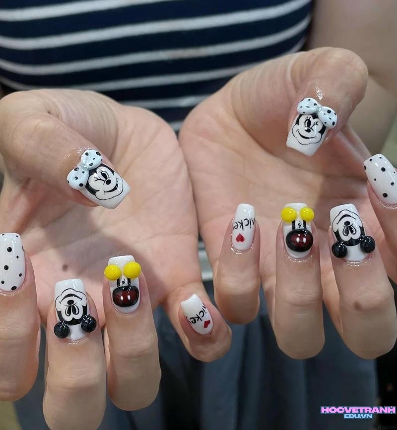 Ngắm bộ ảnh nail chuột mickey mới chất lượng cao