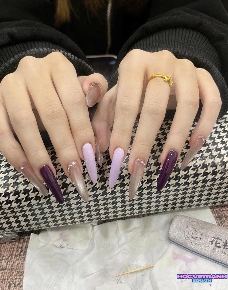 Ngắm bộ ảnh nail màu tím cực hot