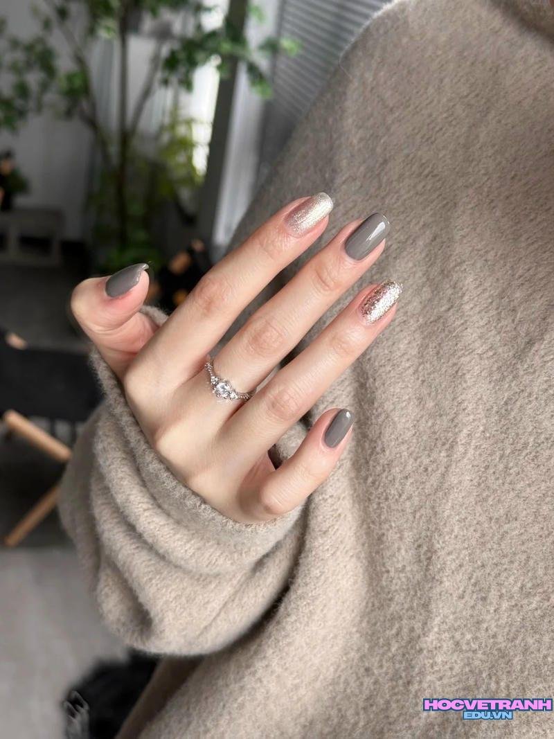 Tuyển tập bộ ảnh nail màu xám trend nhất